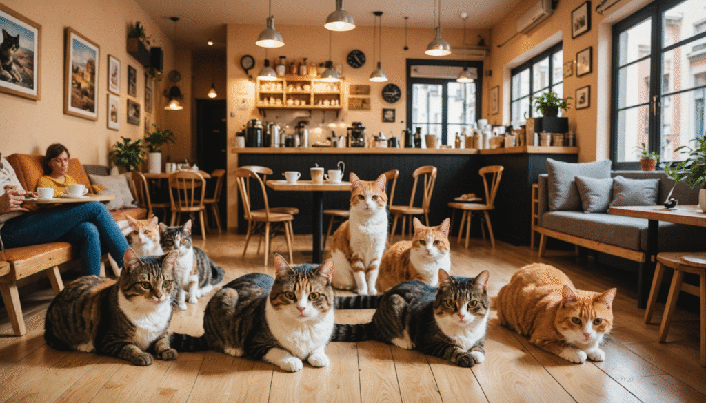 Cafés à chats et adresses originales pour voyageurs en Espagne