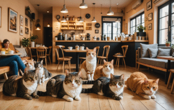 Cafés à chats et adresses originales pour voyageurs en Espagne