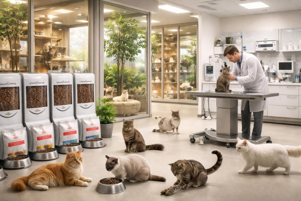 Prestations pour refuges et élevages félins avec Royal Canin et services vétérinaires