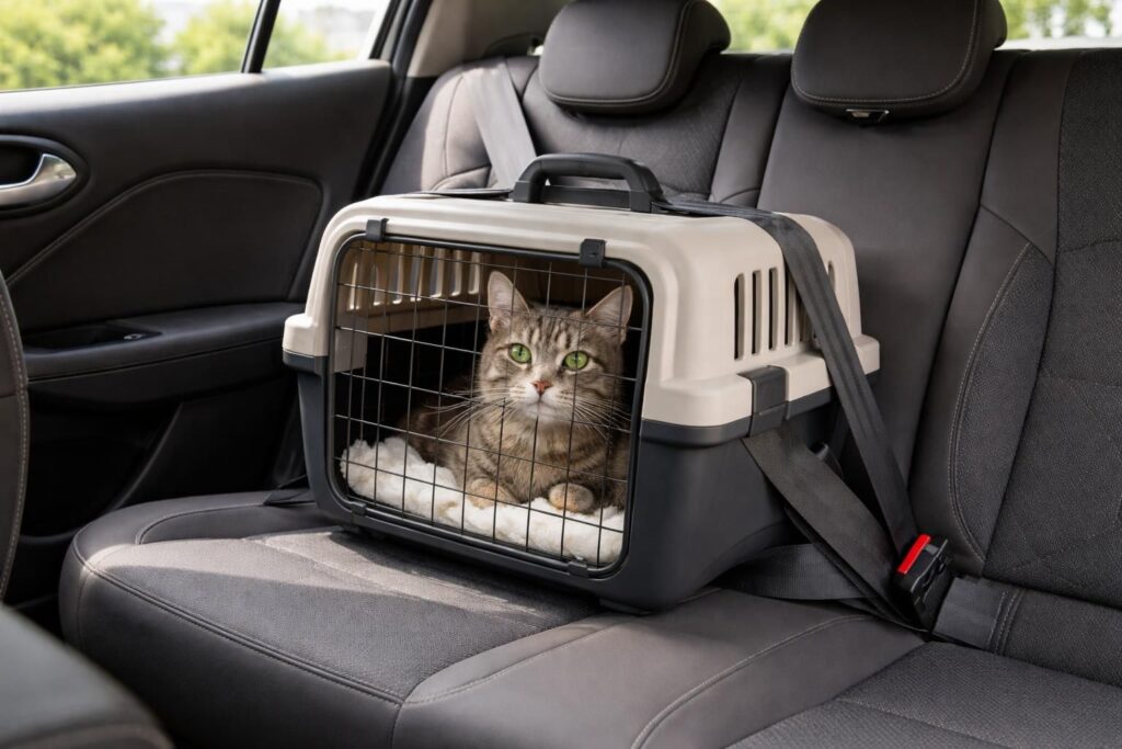 Transporter votre chat en sécurité avec une cage adaptée pour Citroën C3 ou Renault Clio