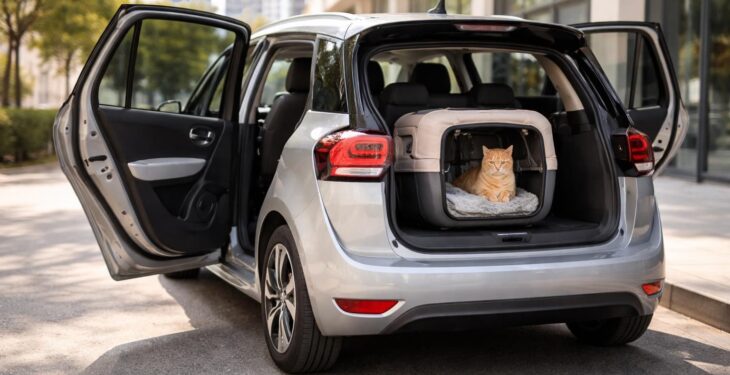 Transporter votre chat en toute sécurité avec cages adaptées dans les Citroën C4 Picasso