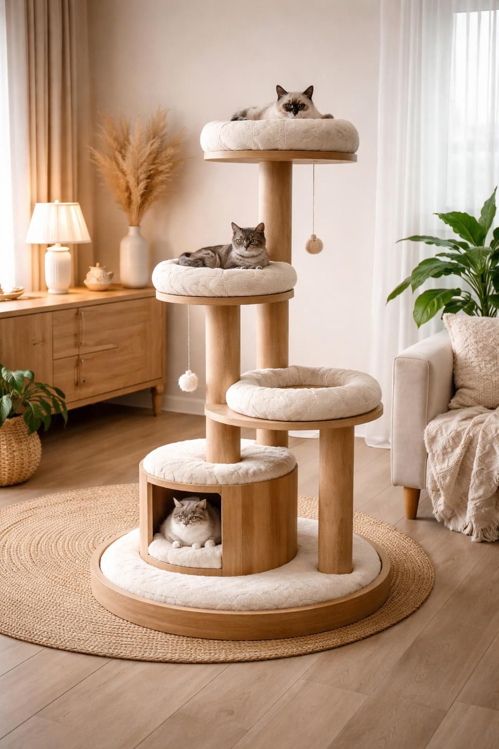 aménagez un espace cosy pour votre chat avec nos arbres à chat, coussins confortables et accessoires design parfaitement intégrés à votre intérieur.