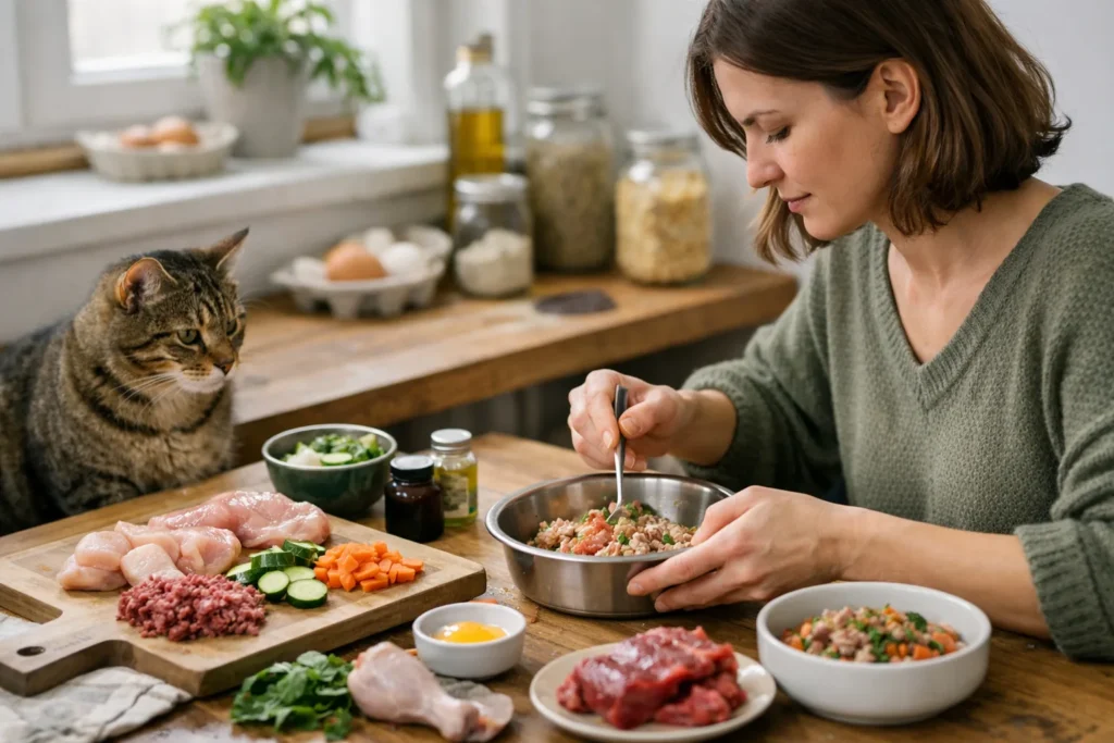 Nourrir un chat naturellement : ration ménagère, BARF, l’avis vétérinaire