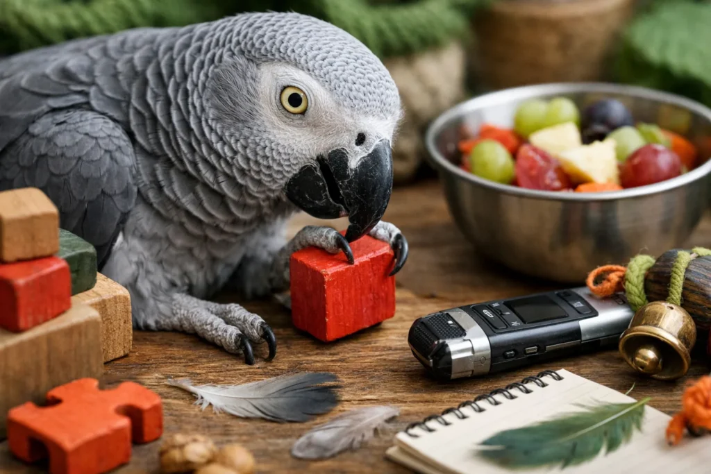 Perroquet gris du Gabon : parler, s’ennuyer, vivre 50 ans